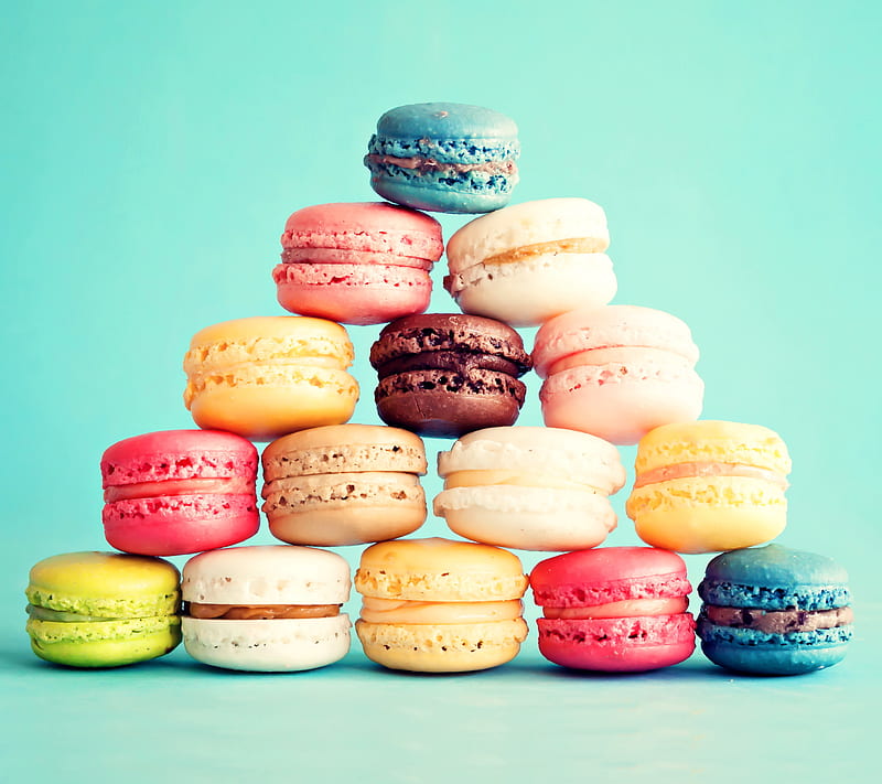 Macarons, almond, cake, colorful, dessert, french, macaron, sweet, HD wallpaper