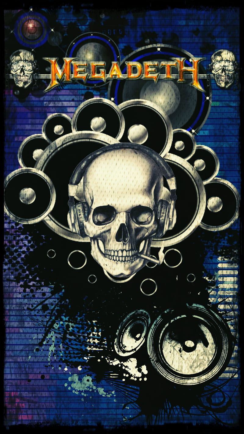 Megadeth Speakers, badass, cool, grunge, megadeth, metal, music, rock, skull, skulls, speakers, HD phone wallpaper