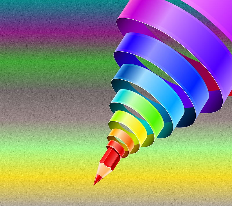 rainbow, abstract, anchel61, crayon, pencil, spiral, HD wallpaper
