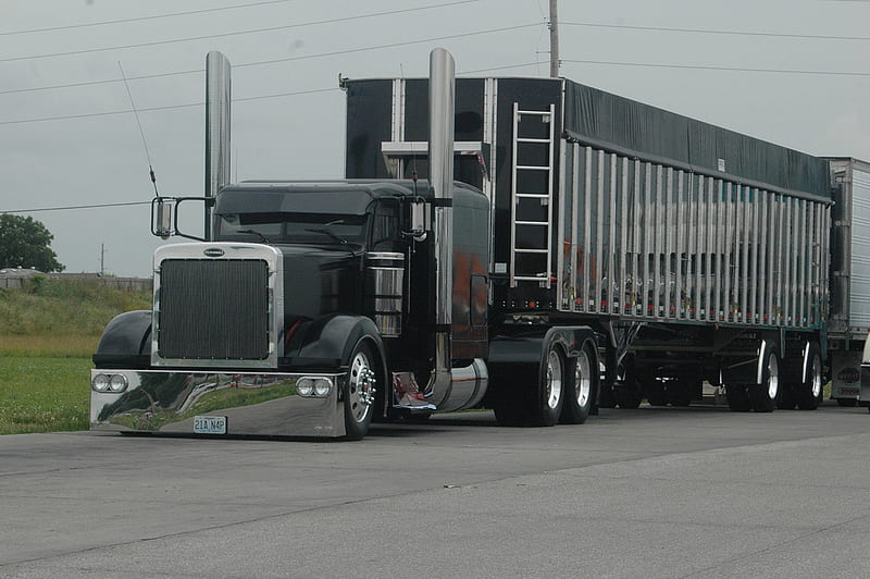 Lowrider Custom Black Truck........., big rigs, trucks, HD wallpaper