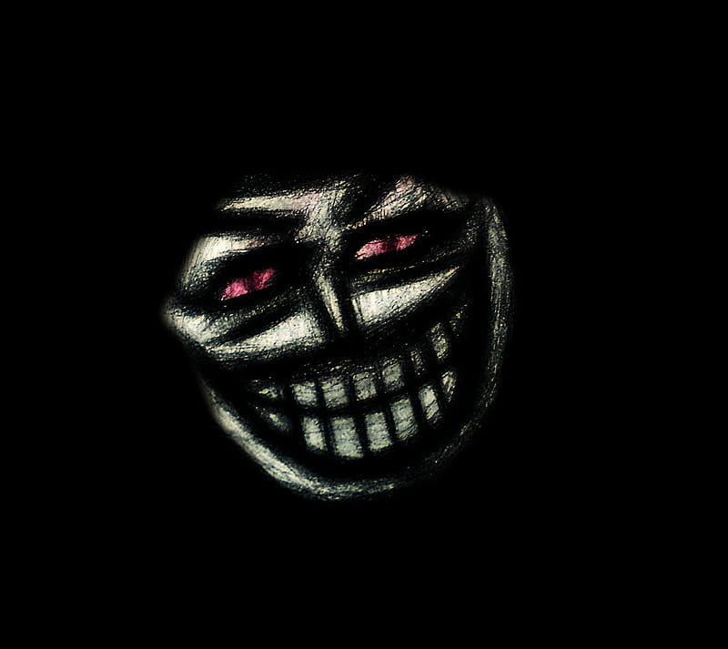 Smiling Face, black, dark, draw, drawing, horror, HD wallpaper