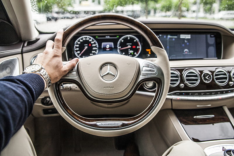 Mercedes Car Steering, mercedes, mercedes-benz, carros, steering, HD wallpaper