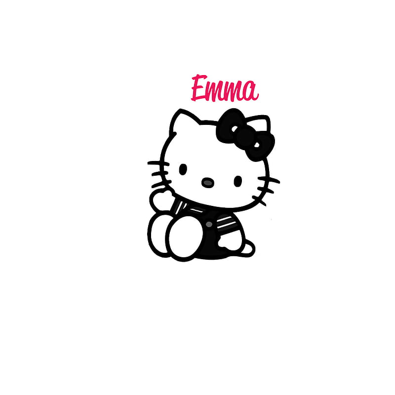 Emma, black, cute, girly, hello, kitty, pink, HD phone wallpaper | Peakpx