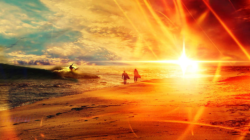 ★ Happy Summer 2015 ★, sun, Summer, sunset, Happy, clouds, sea, beach, 2013, people, SkyPhoenixX1, surfer, vacation, ocean, waves, sky, riding, surfing, sunshine, nature, HD wallpaper