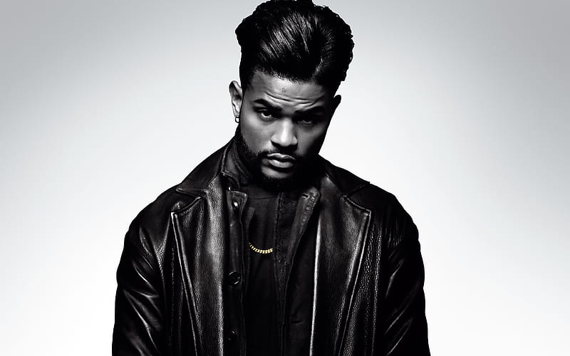 Trevor Jackson american singer, Hollywood, guys, celebrity, monochrome, HD wallpaper