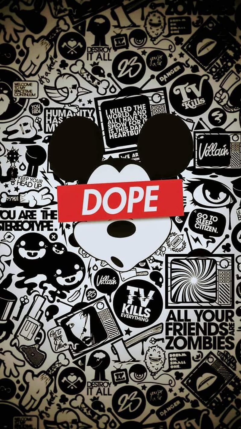 Dope, brand, mickey mouse, HD phone wallpaper