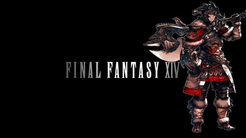 Final Fantasy XIV Warrior On Side With Background Of Black Final Fantasy XIV Games, HD wallpaper