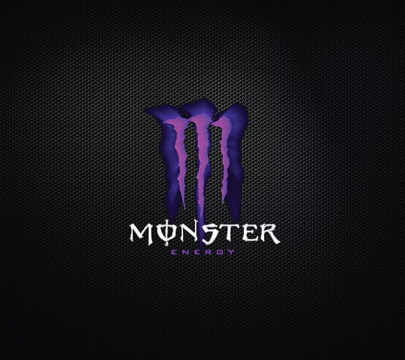 Monster Energy, black, energy drink, logo, purple, HD wallpaper