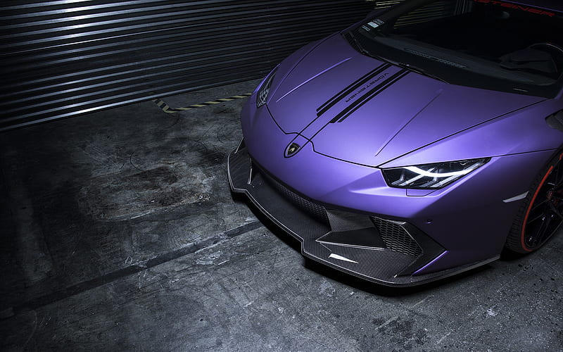 Lamborghini Huracan In Garage, lamborghini, lamborghini-huracan, carros, purple, HD wallpaper