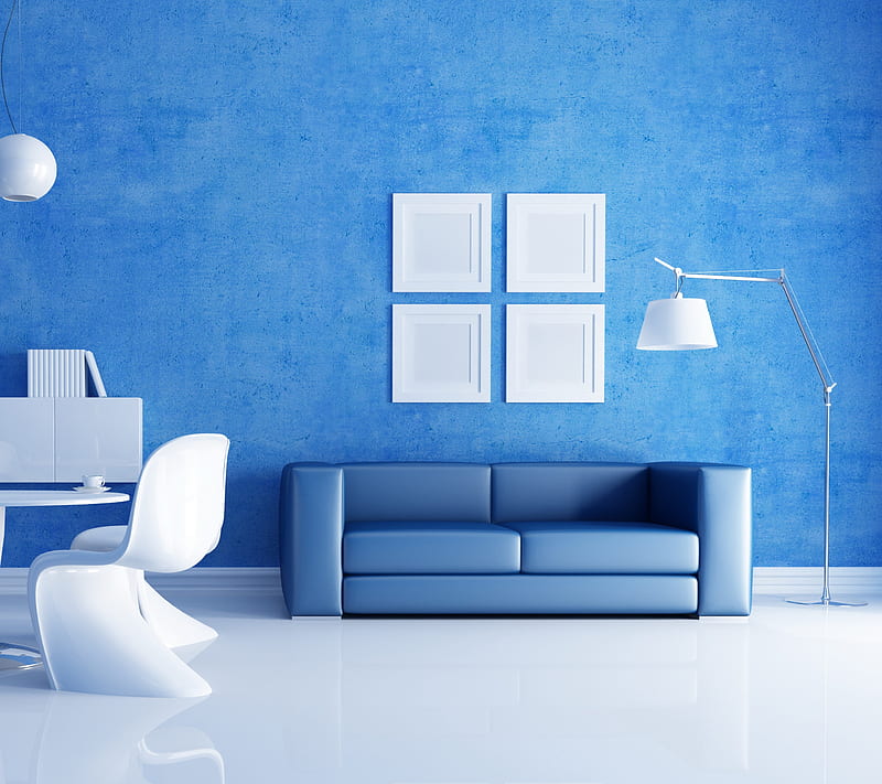 Living Room, beautiful, blue, HD wallpaper | Peakpx
