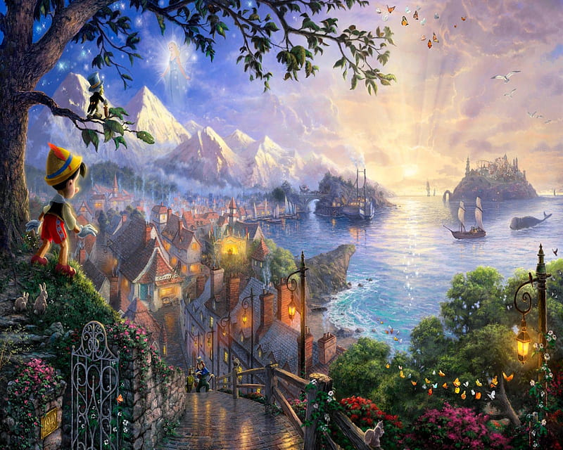 Pinocchio, cartoon, fantasy, nature, HD wallpaper