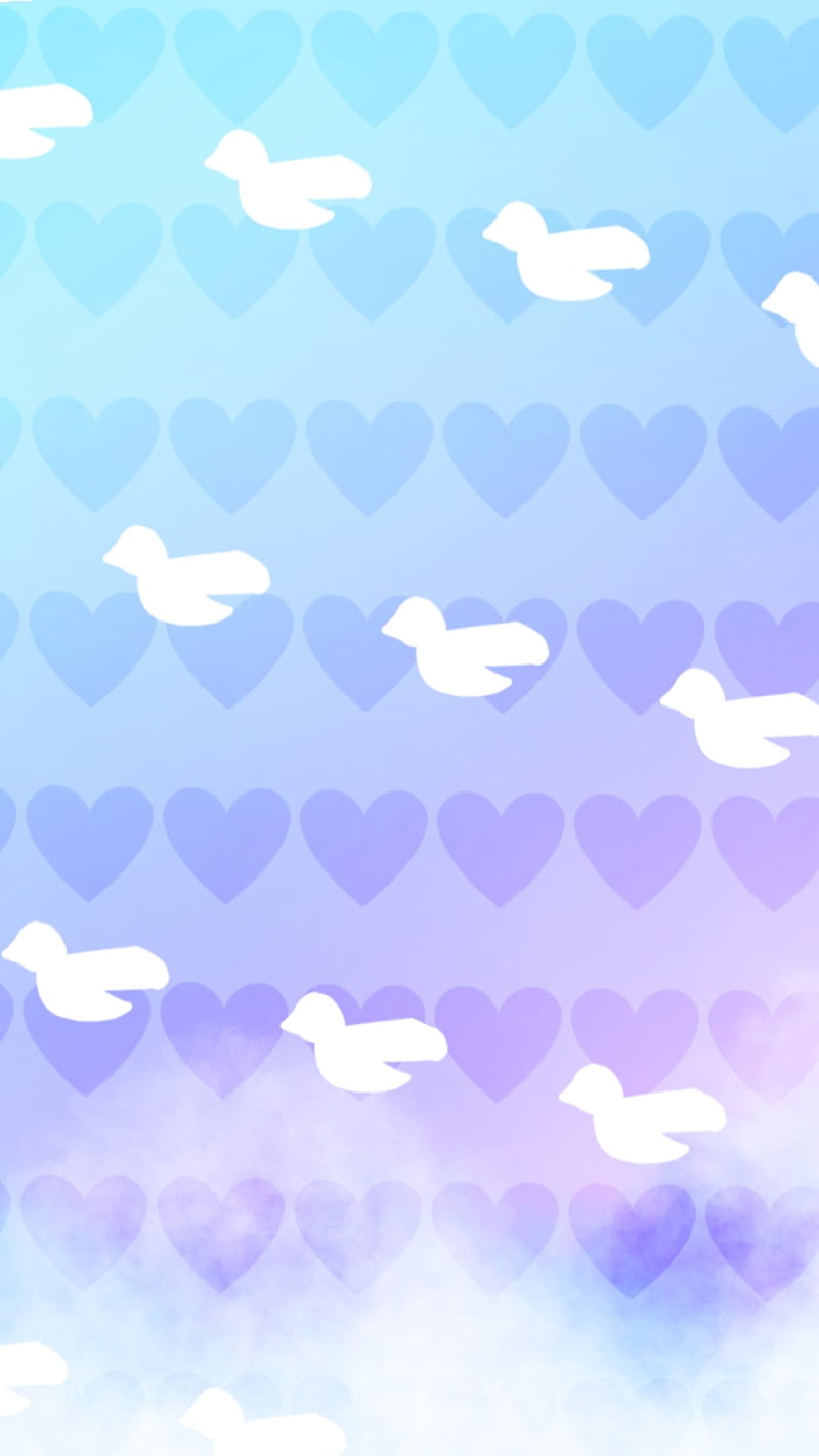 Neon Birds, colorful, corazones, patterns, HD phone wallpaper