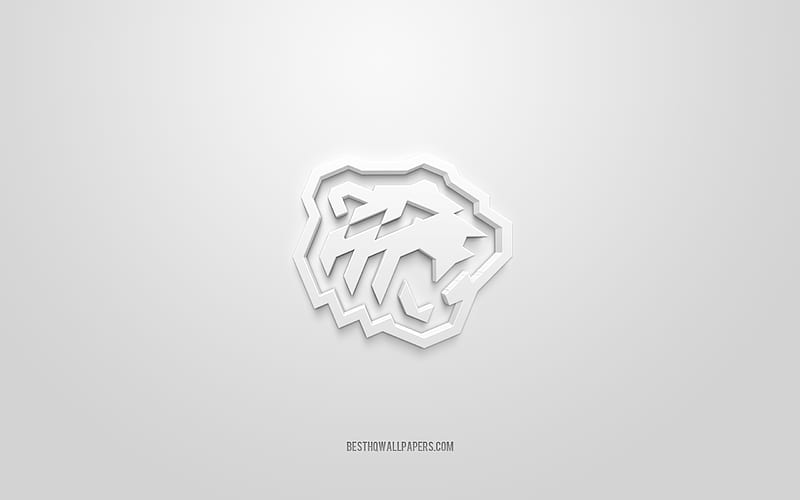 Tractor Chelyabinsk, creative 3D logo, white background, KHL, 3d emblem, Russian hockey club, Kontinental Hockey League, Chelyabinsk, Russia, 3d art, hockey, Tractor Chelyabinsk 3d logo, HD wallpaper