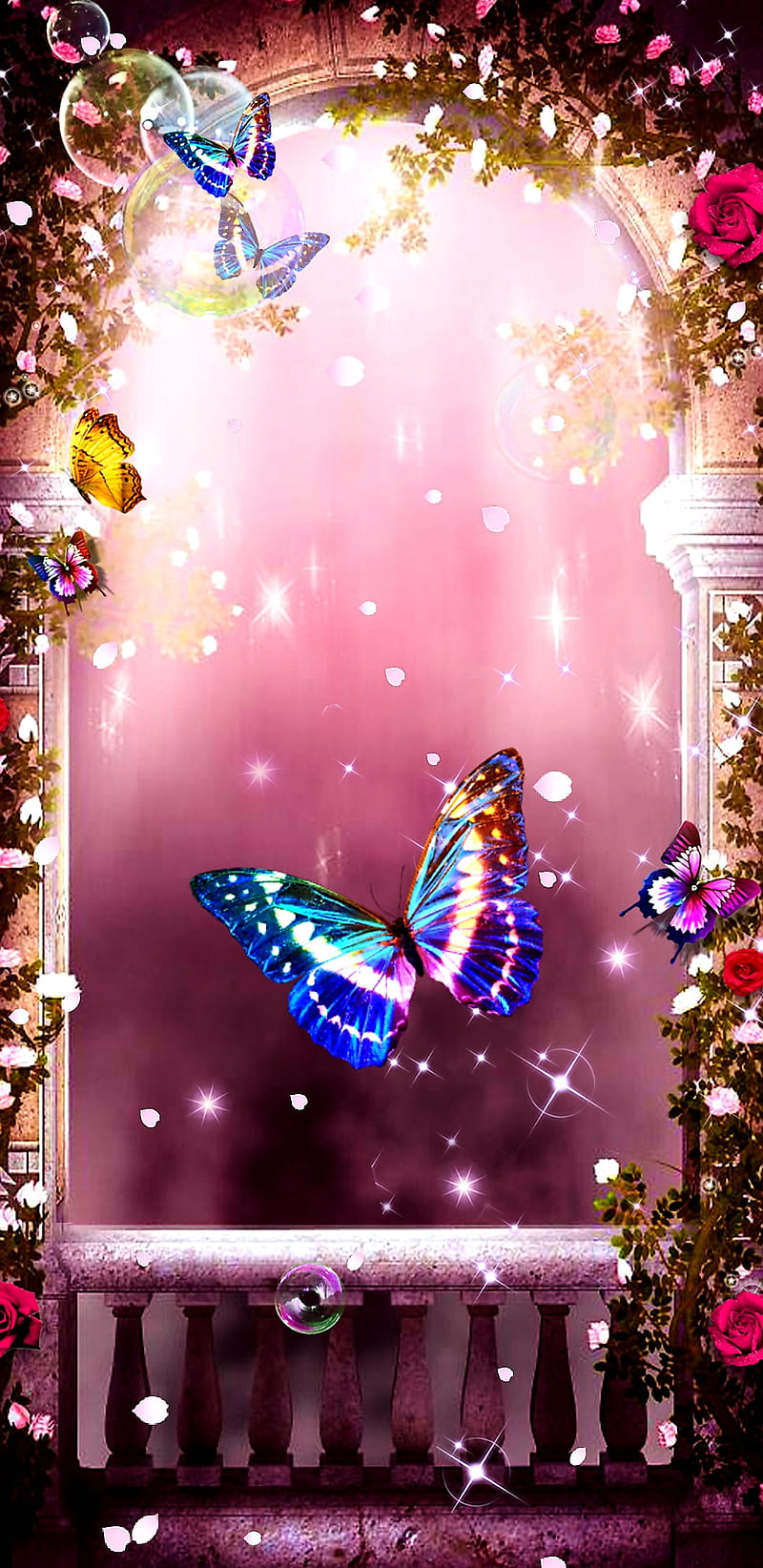 Colourful Butterfly , sparkly, butterfly, HD phone wallpaper