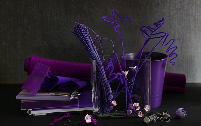 Still life, art, purple, syle, HD wallpaper