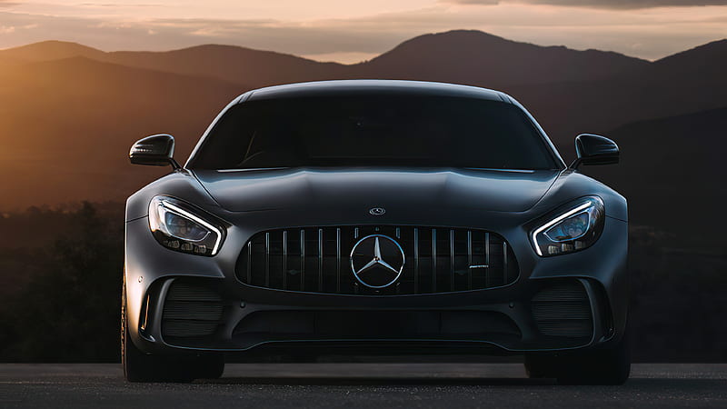 Black Mercedes Benz Amg Gt 2020, mercedes-benz, carros, behance, HD wallpaper