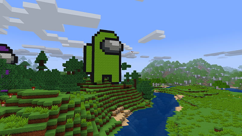 Pixelated Green Impostor from Among Us in RealmCraft Minecraft Style Game, games, 3d game, minecraft house, building game, sandbox game, video games, game design, play games, open world game, cube world, minecraft update, action adventure, realmcraft, minecraft, animals, minecraft mob, fun, letsplay, minecrafter, blockbuild, minecraft tutorial, gameplay, pixel games, pixels, minecraft, mobile games, HD wallpaper