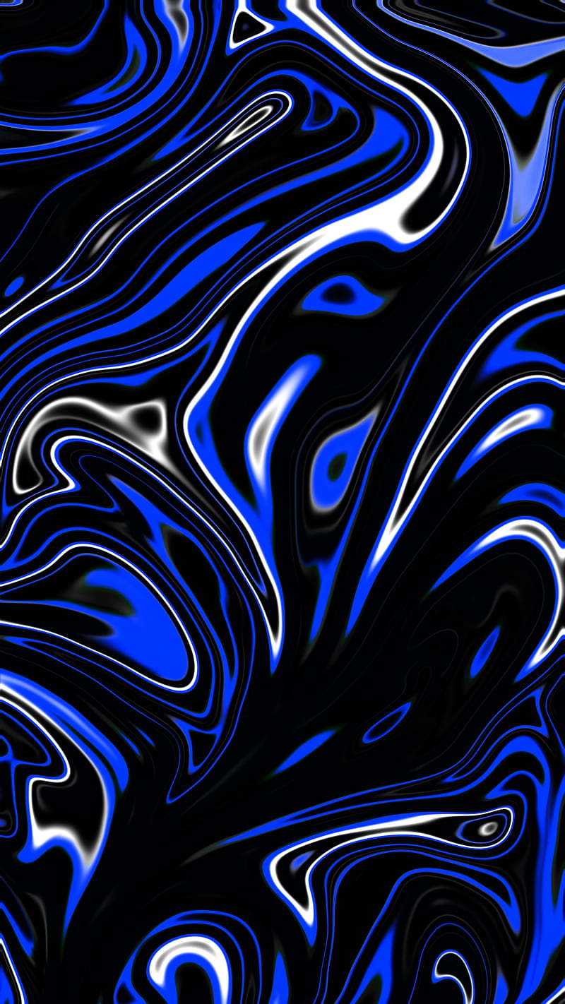 liquid black, abstract liquid, black, blue, marble, pattern, texture, water, HD phone wallpaper