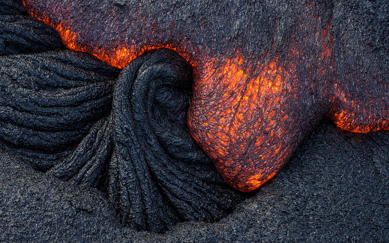 lava texture, volcano, red burning lava, macro, red-hot lava, fire background, lava, burning lava, HD wallpaper