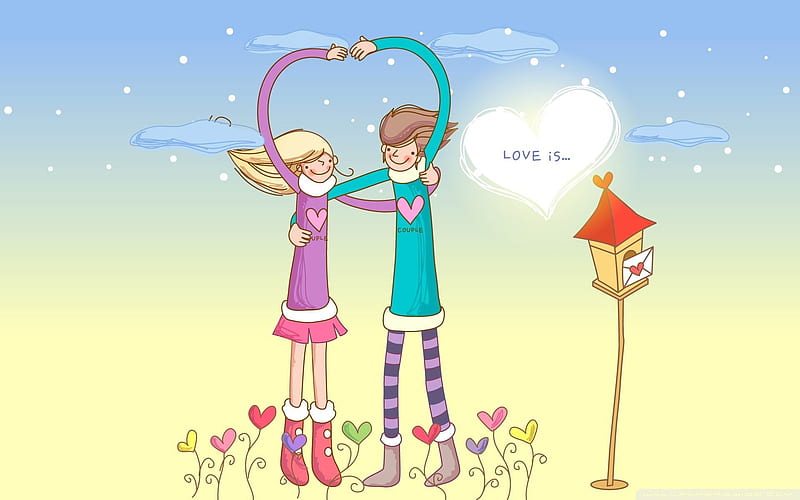 love is happiness-Romantic Valentines Day Vector, HD wallpaper
