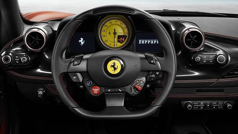 Can You Imagine Driving This Ferrari?, interior, carros, steering wheel, ferrari, HD wallpaper