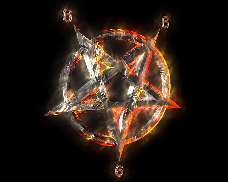 Inverted Pentagram, inverted, 666, symbol, star, HD wallpaper