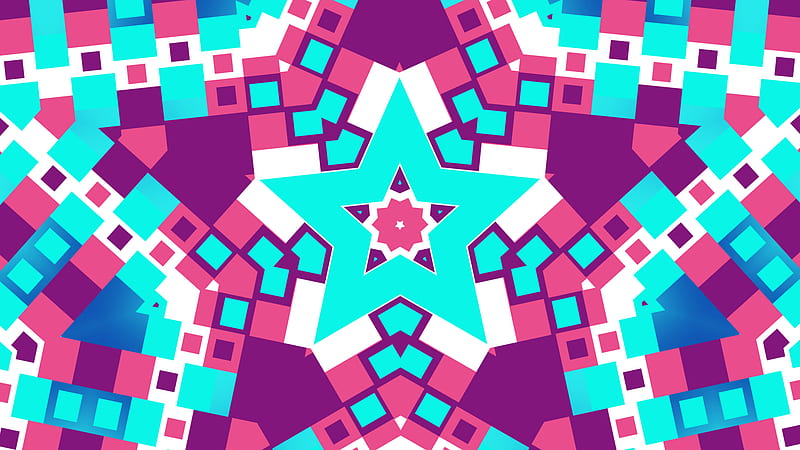 Star Colorful Shapes Symmetry Abstract, HD wallpaper