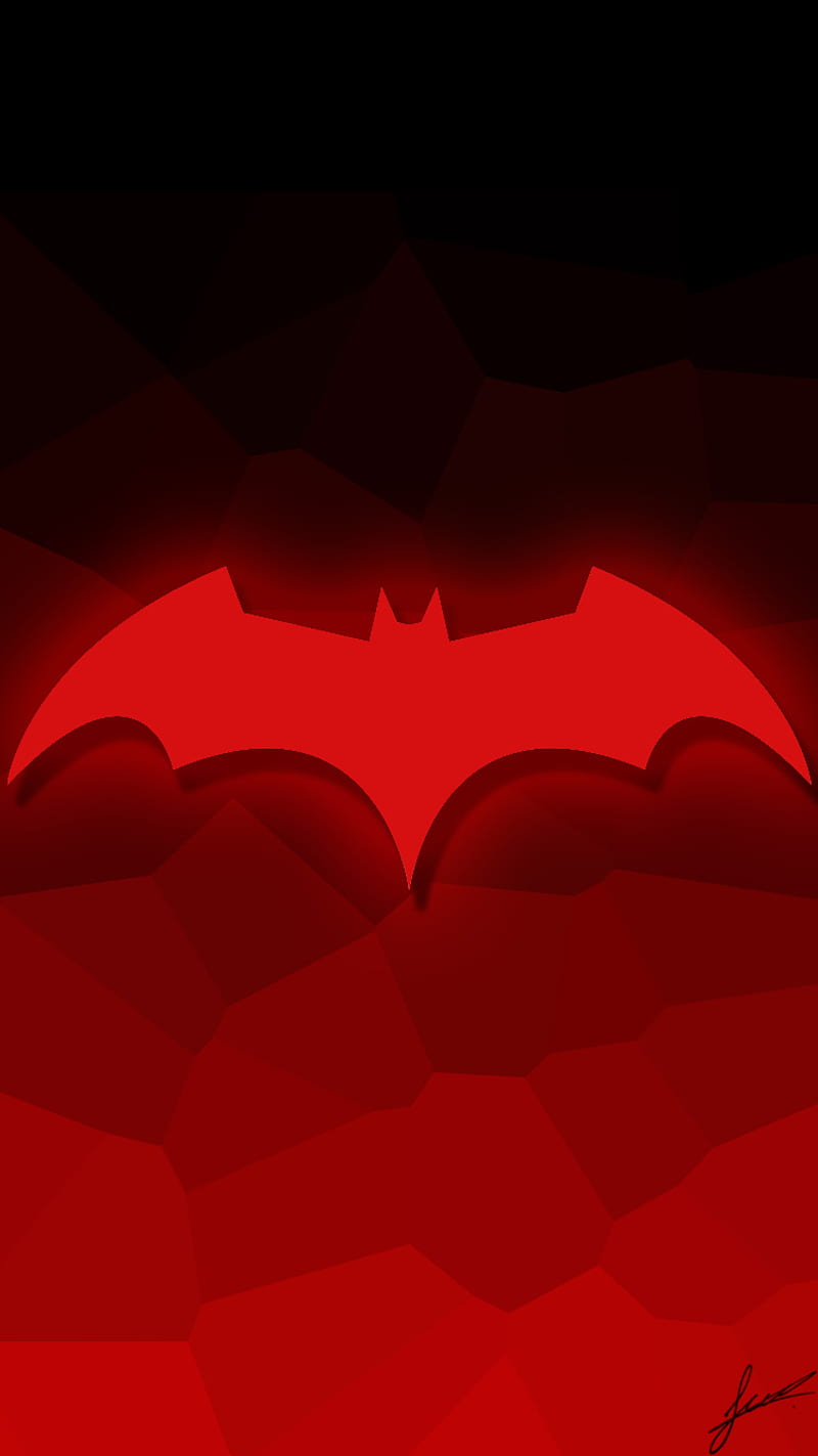 Bat, batman, black, cool, red, HD phone wallpaper