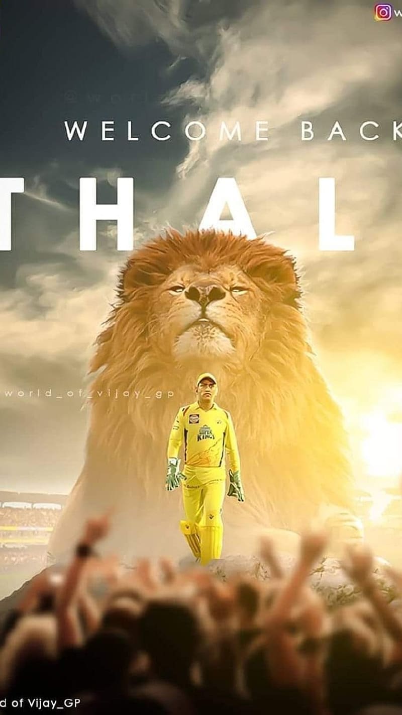 Ms Dhoni With Lion Background, ms dhoni, lion background, mahi, legend, csk, cricket, HD phone wallpaper