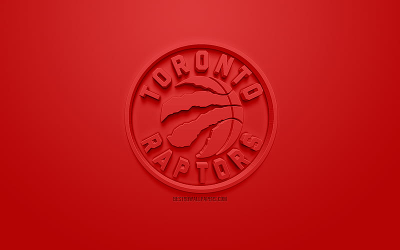 Toronto Raptors, creative 3D logo, red background, 3d emblem, Canadian basketball club, NBA, Toronto, Canada, USA, National Basketball Association, 3d art, basketball, 3d logo, HD wallpaper