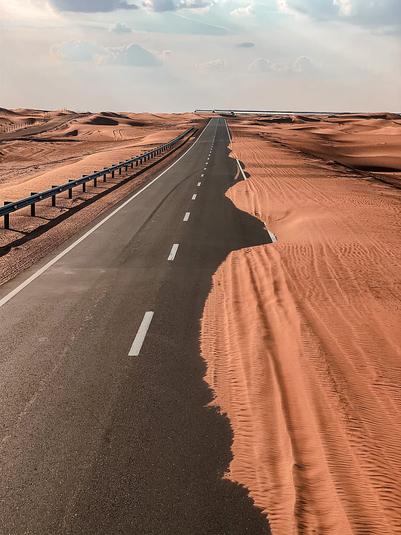 black asphalt road in the middle of desert, HD phone wallpaper