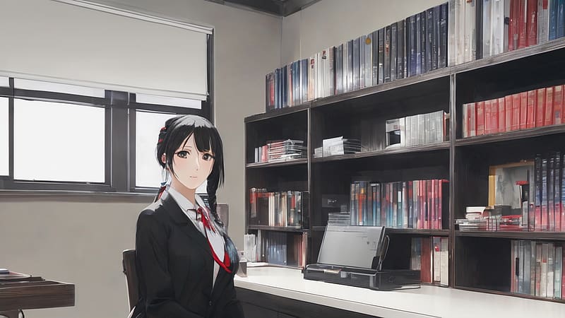 Kakegurui, girl, room, study, HD wallpaper
