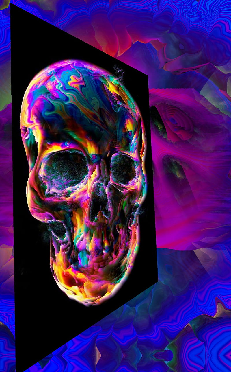 Skullcandy Color Earth Paint Purple Skull Time Hd Mobile Wallpaper Peakpx