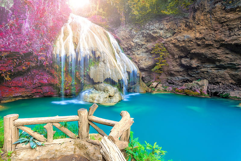 Beautiful Waterfall In Thailand, waterfall, nature, HD wallpaper