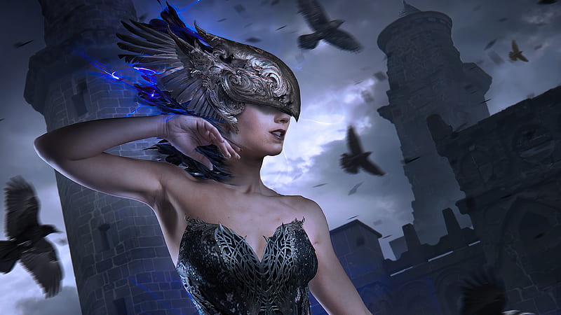 Raven Queen , raven, queen, artist, artwork, digital-art, artstation, HD wallpaper