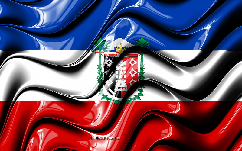 Araucania flag Regions of Chile, administrative districts, Flag of Araucania, 3D art, Araucania Region, chilean regions, Araucania 3D flag, Chile, South America, HD wallpaper