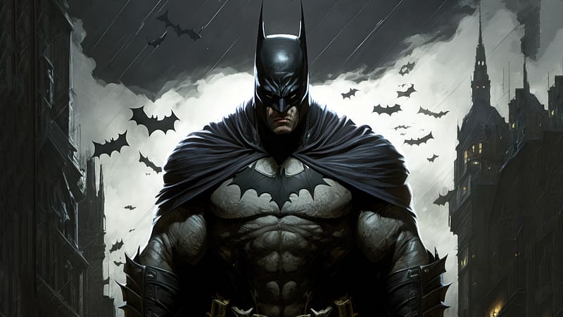 wallpaper for desktop, laptop  ah37-batman-dark-hero-pose-illust-art