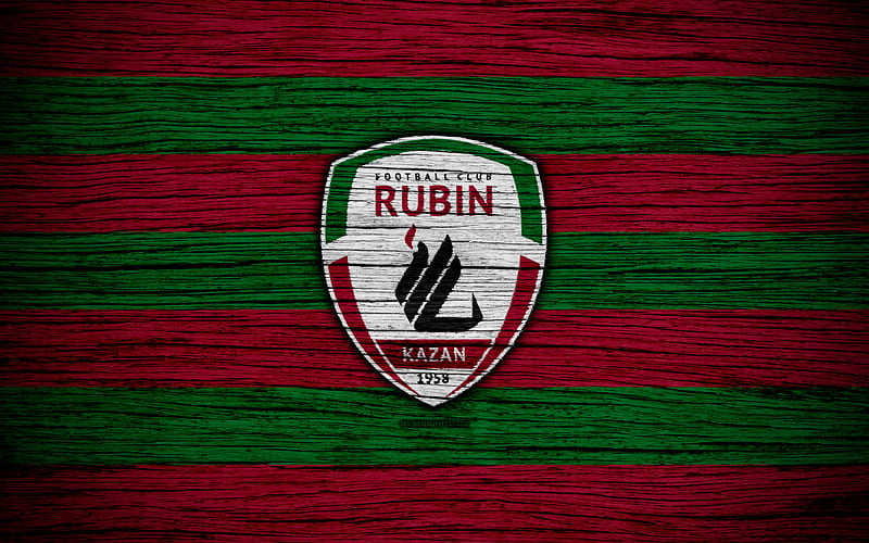 FC Rubin Kazan wooden texture, Russian Premier League, soccer, football club, Russia, Rubin Kazan, logo, art, football, Rubin Kazan FC, HD wallpaper