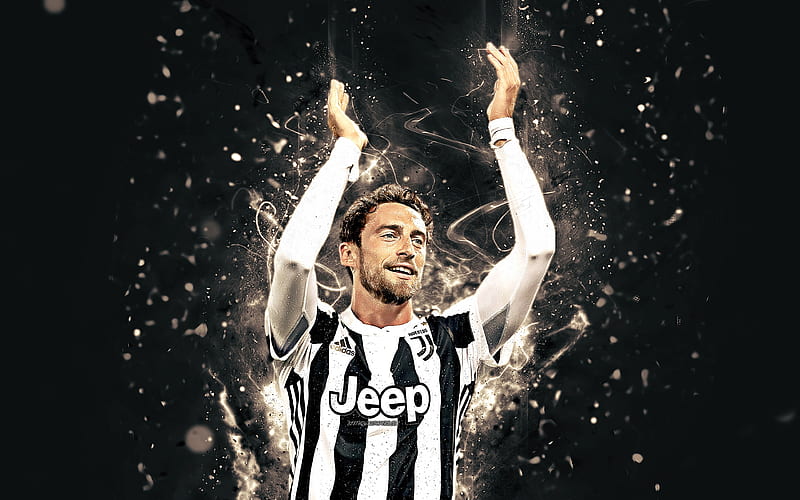 Claudio Marchisio abstract art, Juventus, Italy, soccer, Serie A, Marchisio, footballers, neon lights, Juventus FC, Italian footballer, Bianconeri, creative, HD wallpaper