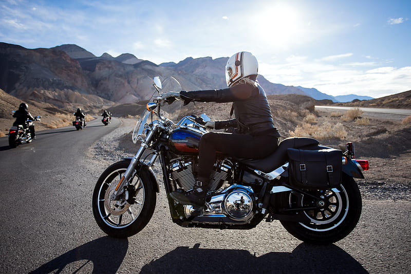 man riding touring motorcycle during daytime, HD wallpaper