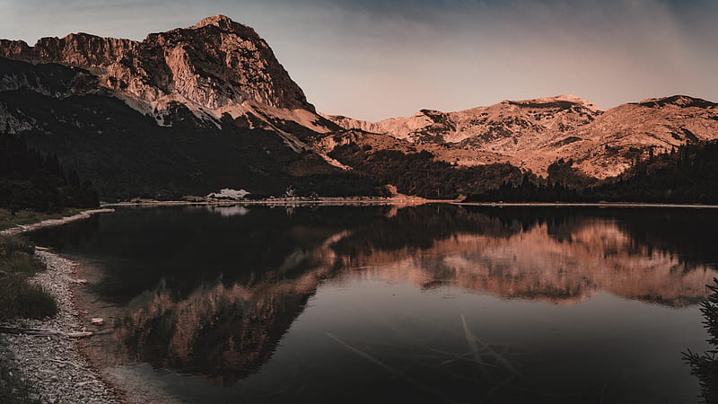 Reflection Of Mountain On Montenegro Lake Nature, HD wallpaper