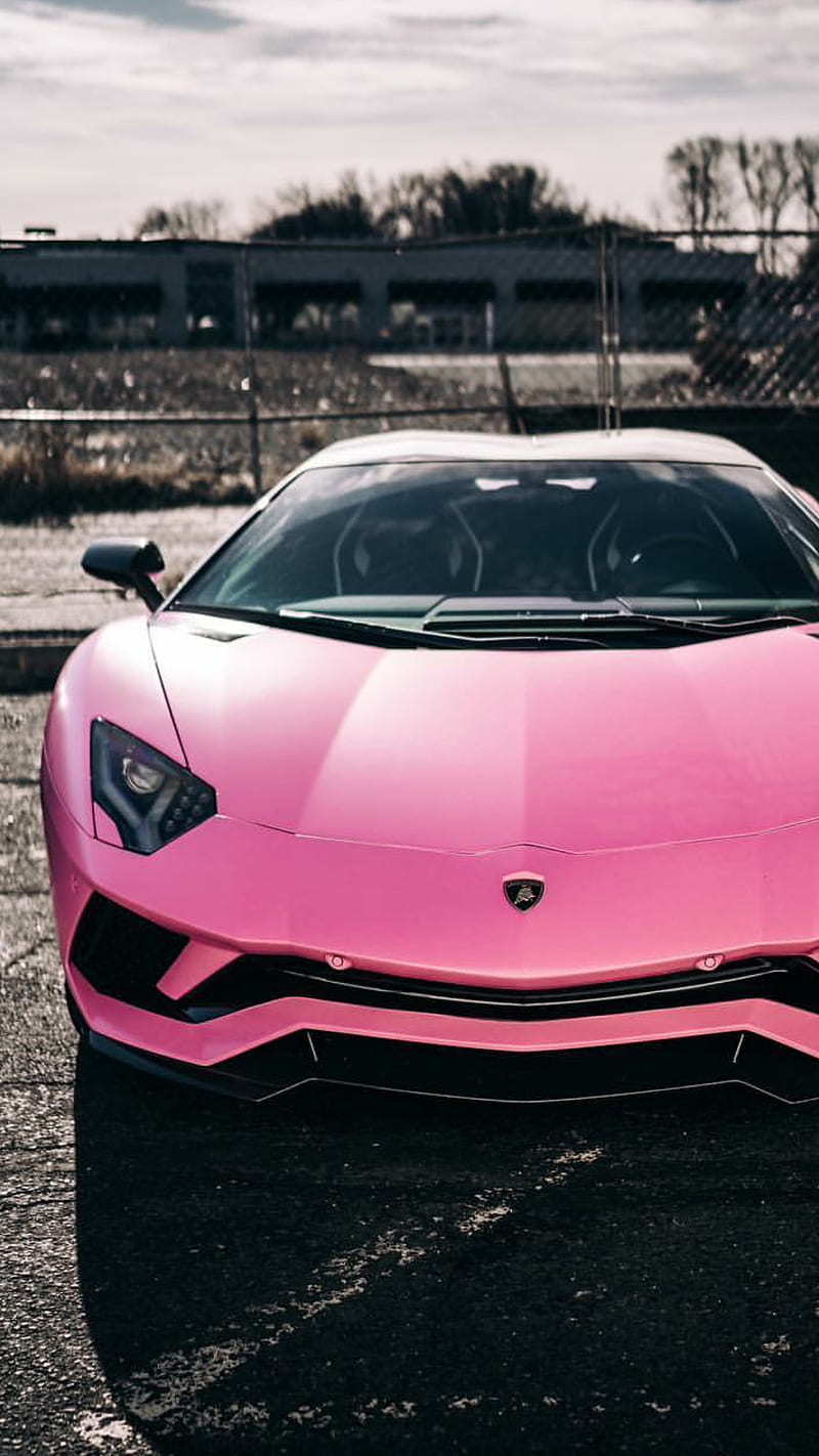 Pink Lambo, lamborghini, aventador, car, supercar, sports, america, new, HD phone wallpaper