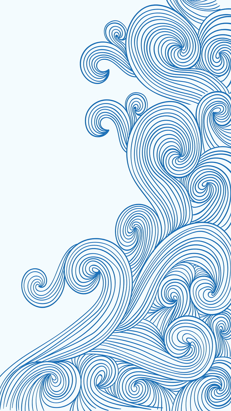 wave, blue, simple, waves, HD phone wallpaper