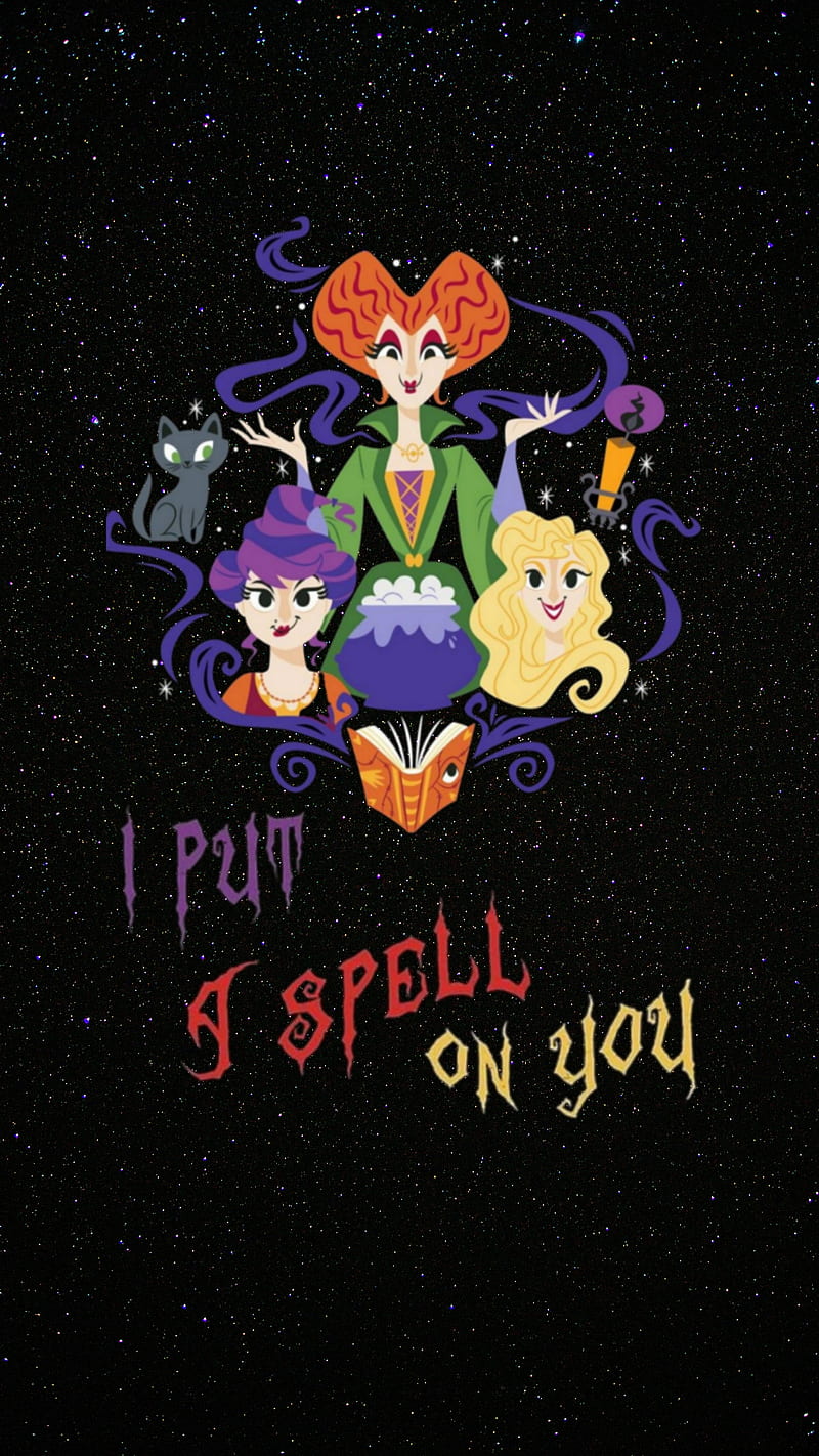 Hocus pocus, spooky, spell, art, halloween, fictional character, witches, HD phone wallpaper