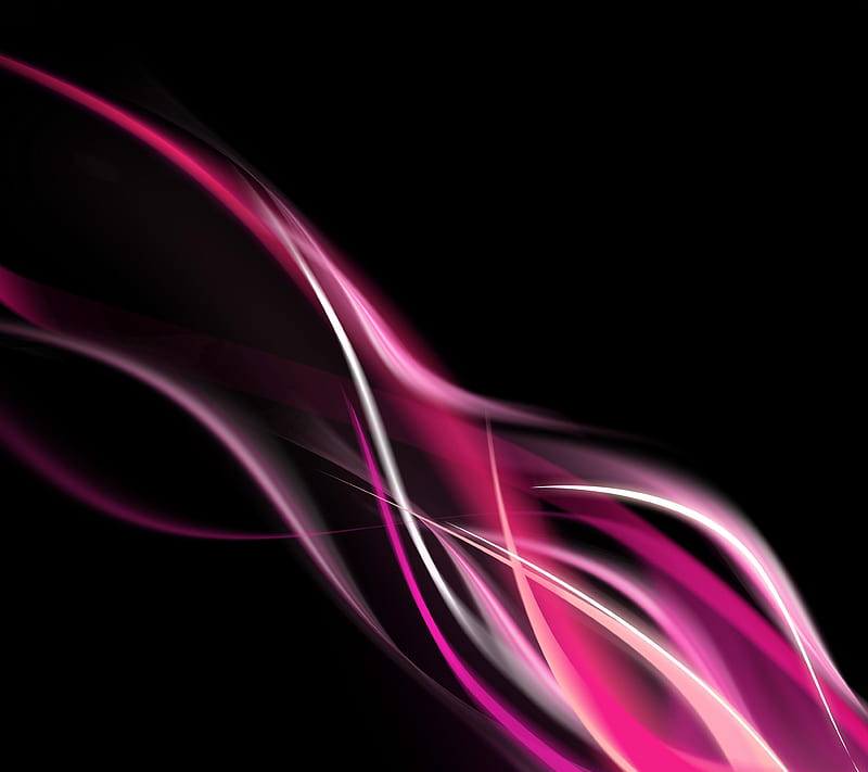 Purple Flames, abstract, black, curves, lights, lines, HD wallpaper