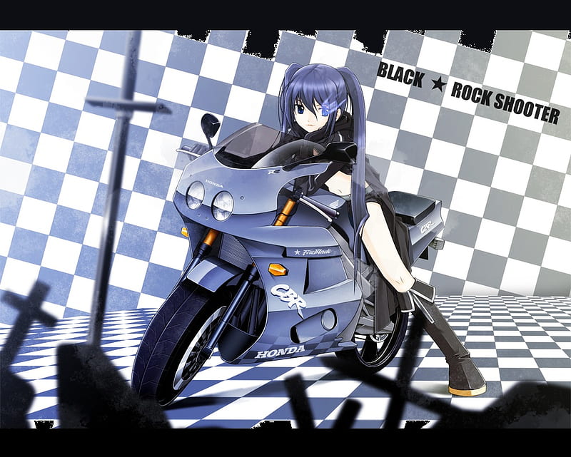 Come Fly With Me, pretty, girl, black rock shooter, bonito, bike, woman, motorcycle, fast, HD wallpaper