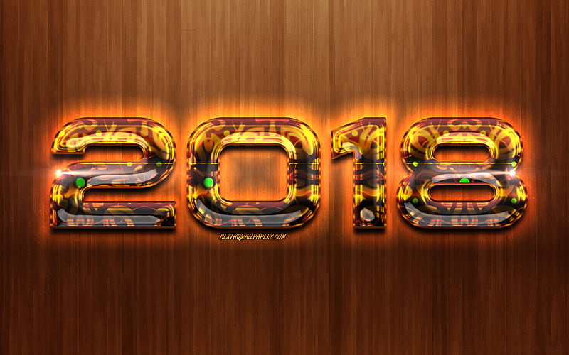 2019 brown digits, brown wooden background, glass 2019 art, Happy New Year 2019, brown 2019 digits, 2019 concepts, 2019 on brown background, 2019 year digits, HD wallpaper