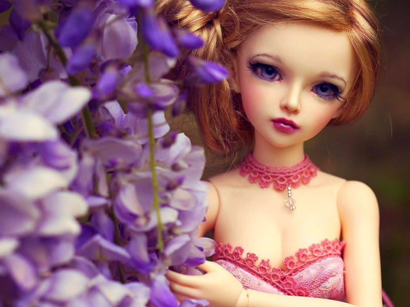 Doll, flowers, toy, face, girls, HD wallpaper | Peakpx