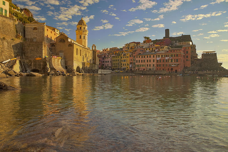Towns, Vernazza, House, Italy, Liguria, Tower, HD wallpaper