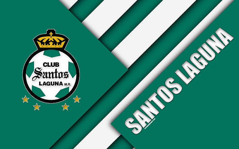 Santos Laguna FC Mexican Football Club, material design, logo, green white abstraction, Torreon, Mexico, Primera Division, Liga MX, HD wallpaper